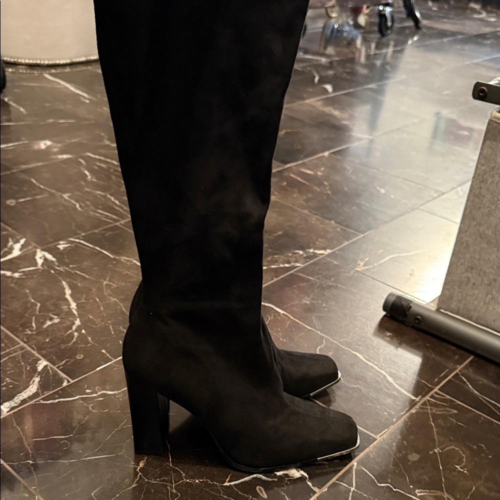 Steve Madden Black Heeled Boots fedora boot - Picture 4 of 8